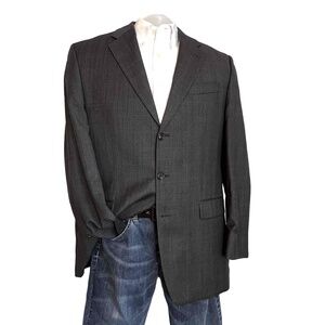 Ralph Lauren Gray Size 41 Long Blazer Wool Cashmere Sport Coat Jacket Glen Check